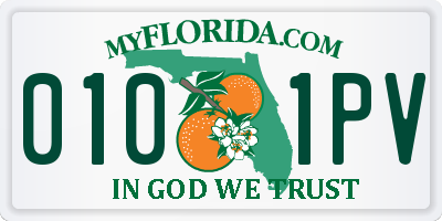 FL license plate 0101PV