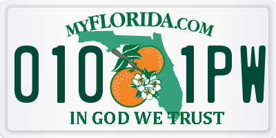 FL license plate 0101PW