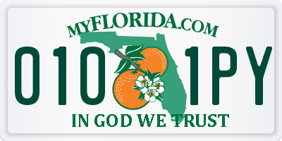 FL license plate 0101PY