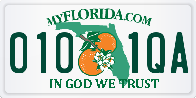 FL license plate 0101QA