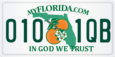 FL license plate 0101QB