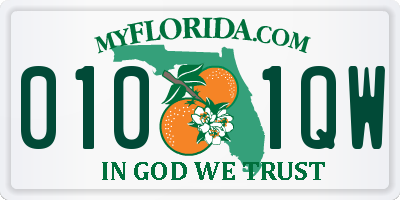 FL license plate 0101QW