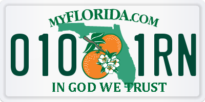 FL license plate 0101RN