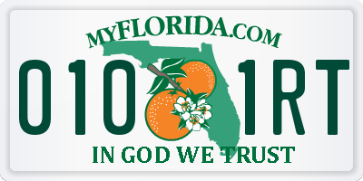 FL license plate 0101RT
