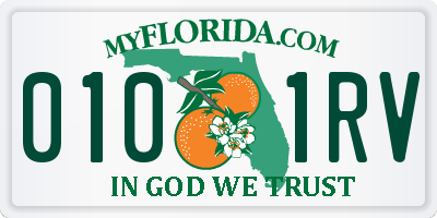 FL license plate 0101RV