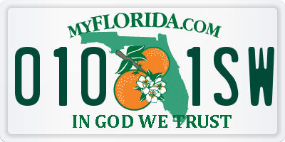 FL license plate 0101SW