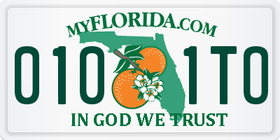 FL license plate 0101TO