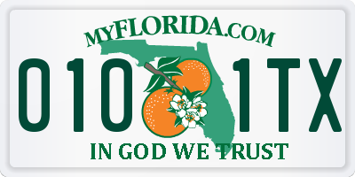 FL license plate 0101TX