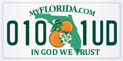FL license plate 0101UD