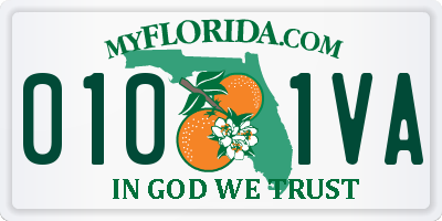 FL license plate 0101VA