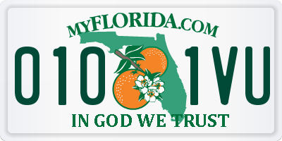 FL license plate 0101VU