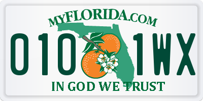 FL license plate 0101WX