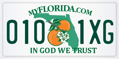 FL license plate 0101XG