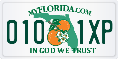 FL license plate 0101XP