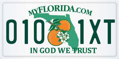 FL license plate 0101XT