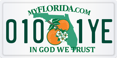 FL license plate 0101YE