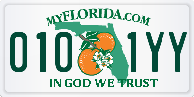 FL license plate 0101YY