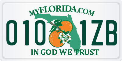 FL license plate 0101ZB