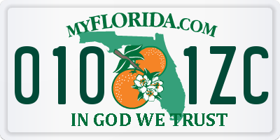 FL license plate 0101ZC