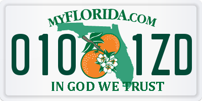 FL license plate 0101ZD