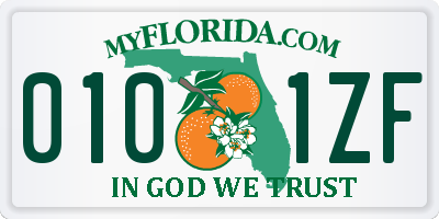 FL license plate 0101ZF