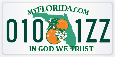 FL license plate 0101ZZ