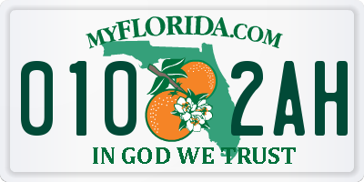 FL license plate 0102AH