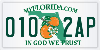 FL license plate 0102AP
