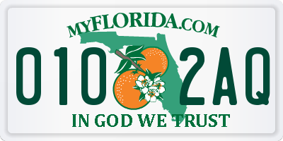 FL license plate 0102AQ