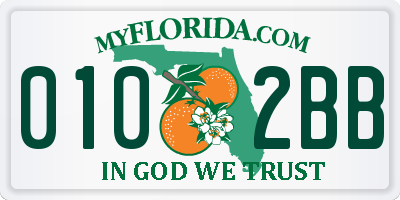 FL license plate 0102BB