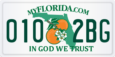 FL license plate 0102BG