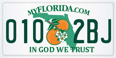 FL license plate 0102BJ