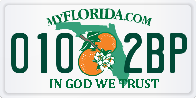 FL license plate 0102BP