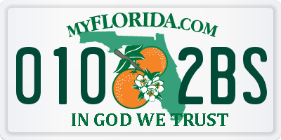 FL license plate 0102BS