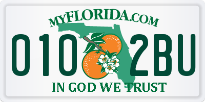 FL license plate 0102BU