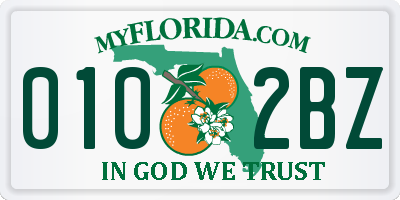 FL license plate 0102BZ