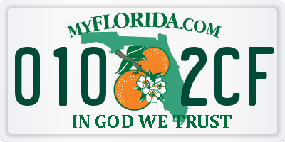 FL license plate 0102CF