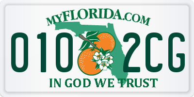 FL license plate 0102CG