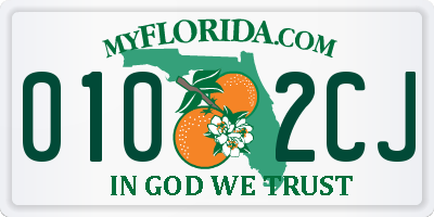 FL license plate 0102CJ
