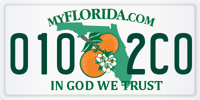 FL license plate 0102CO