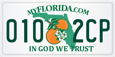 FL license plate 0102CP