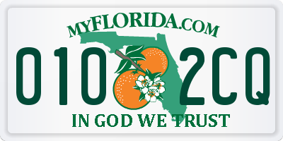 FL license plate 0102CQ