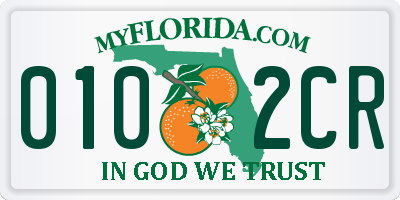 FL license plate 0102CR