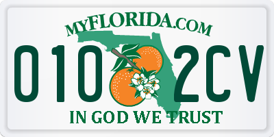 FL license plate 0102CV