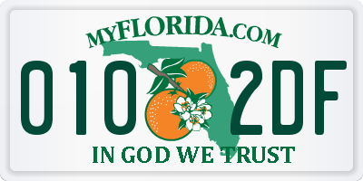 FL license plate 0102DF