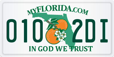 FL license plate 0102DI