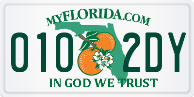 FL license plate 0102DY