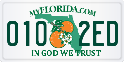 FL license plate 0102ED