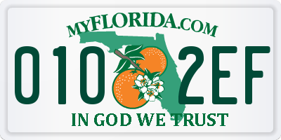 FL license plate 0102EF