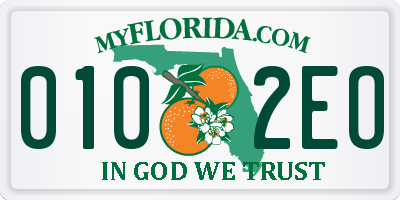 FL license plate 0102EO